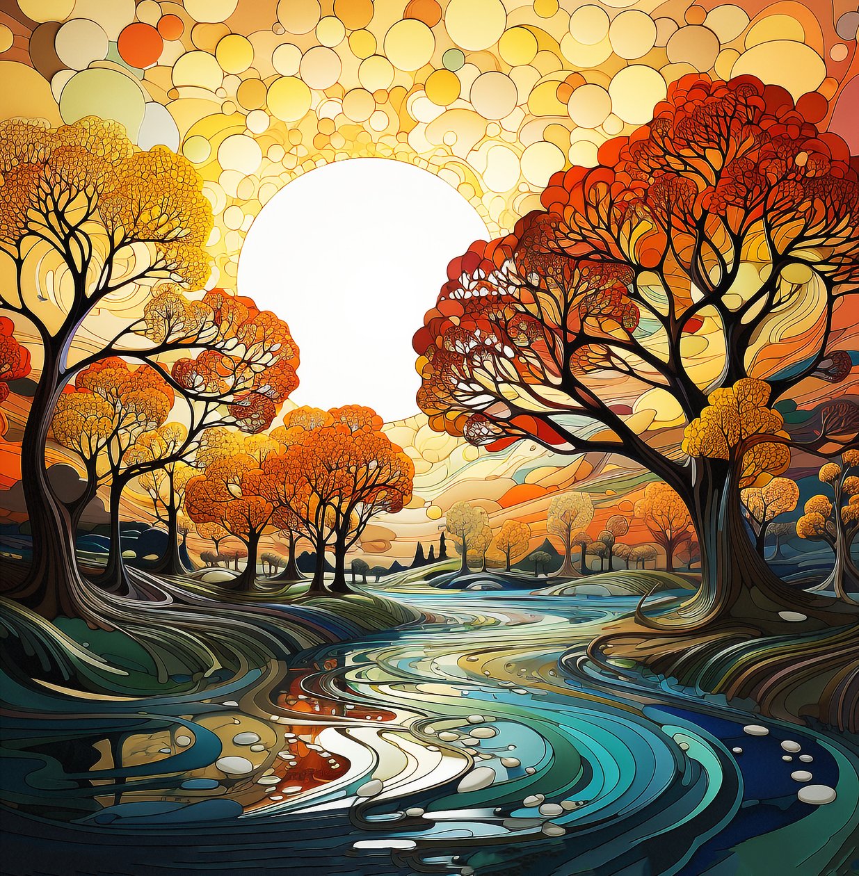 Venta de cuadros de paisajes fantásticos y árboles, Wall Art | Impresiones en lienzo de F. Abderrahim