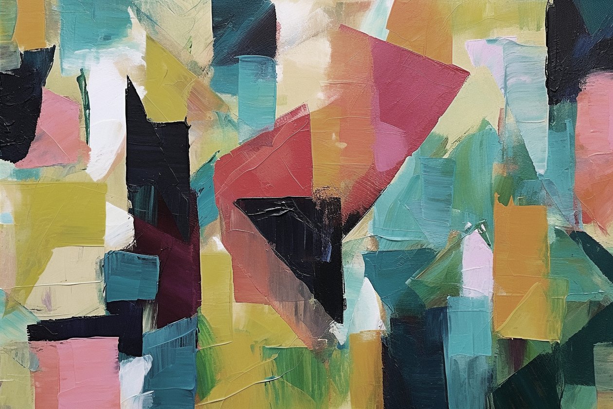 Pintura al óleo abstracta geométrica minimalista, impresiones online sobre lienzo de F. Abderrahim