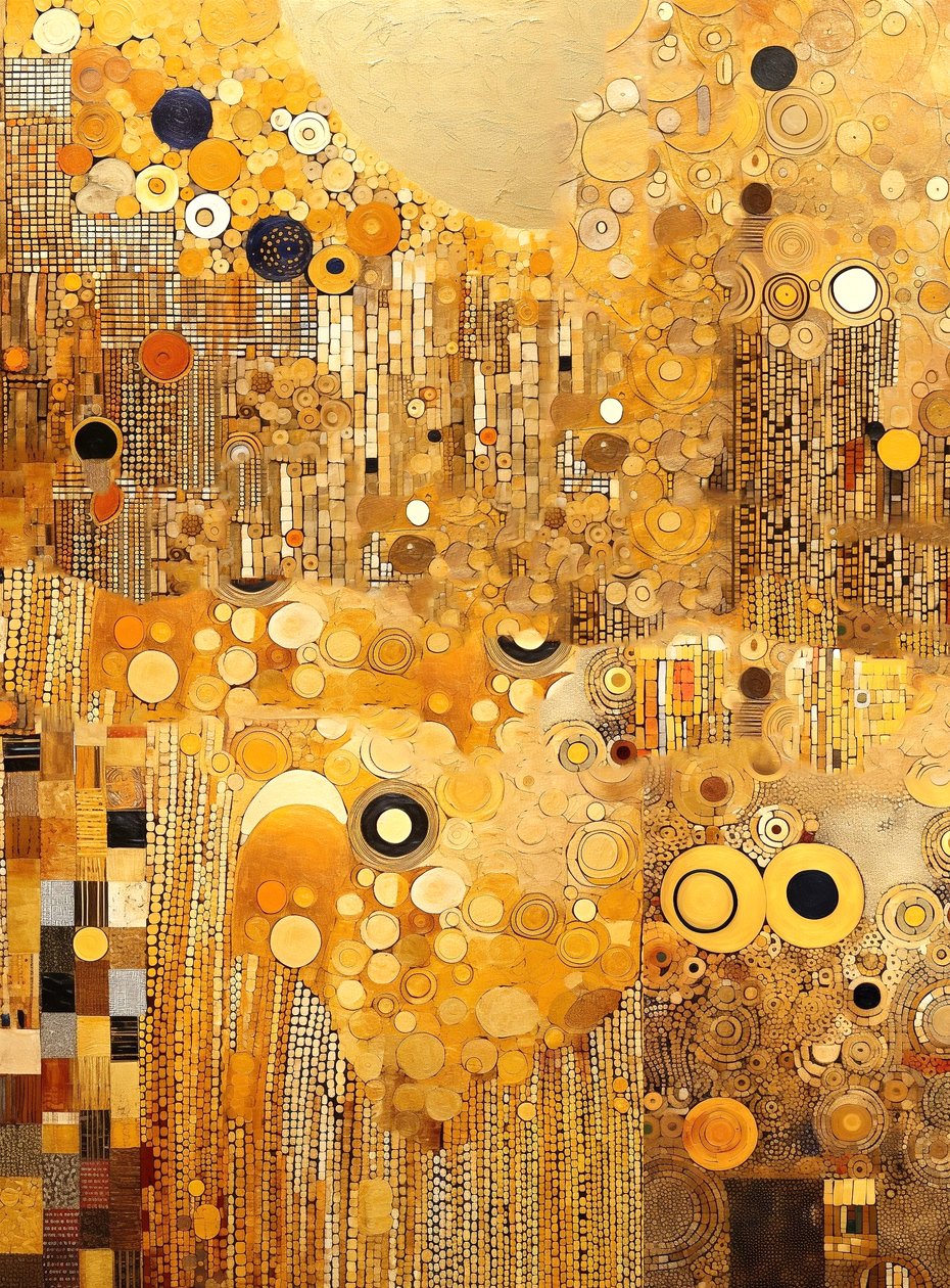 Vertical Abstracto diseño de fondo dorado, impresiones artísticas de F. Abderrahim