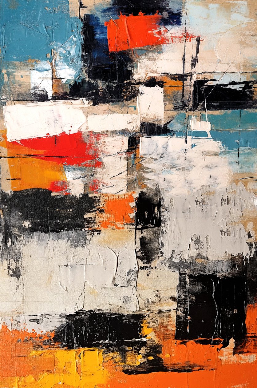 Pintura abstracta moderna vertical para la sala de estar, impresiones del cartel para la venta de F. Abderrahim