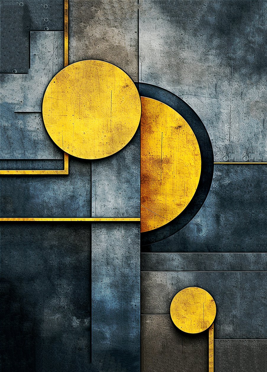 cacofonía de formas geométricas abstractas rende, impresión de Arte mural de F. Abderrahim