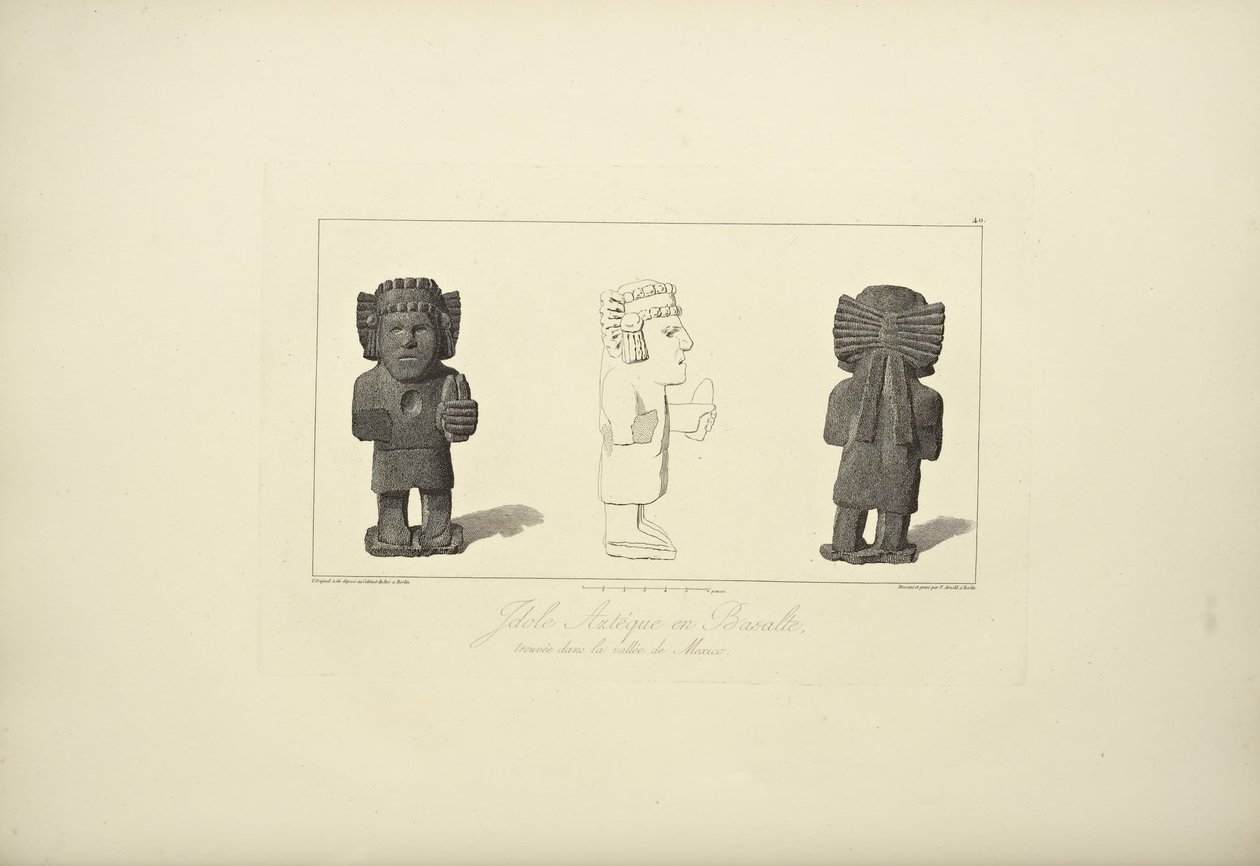 Ídolos Aztecas en Basalto, ilustración de 