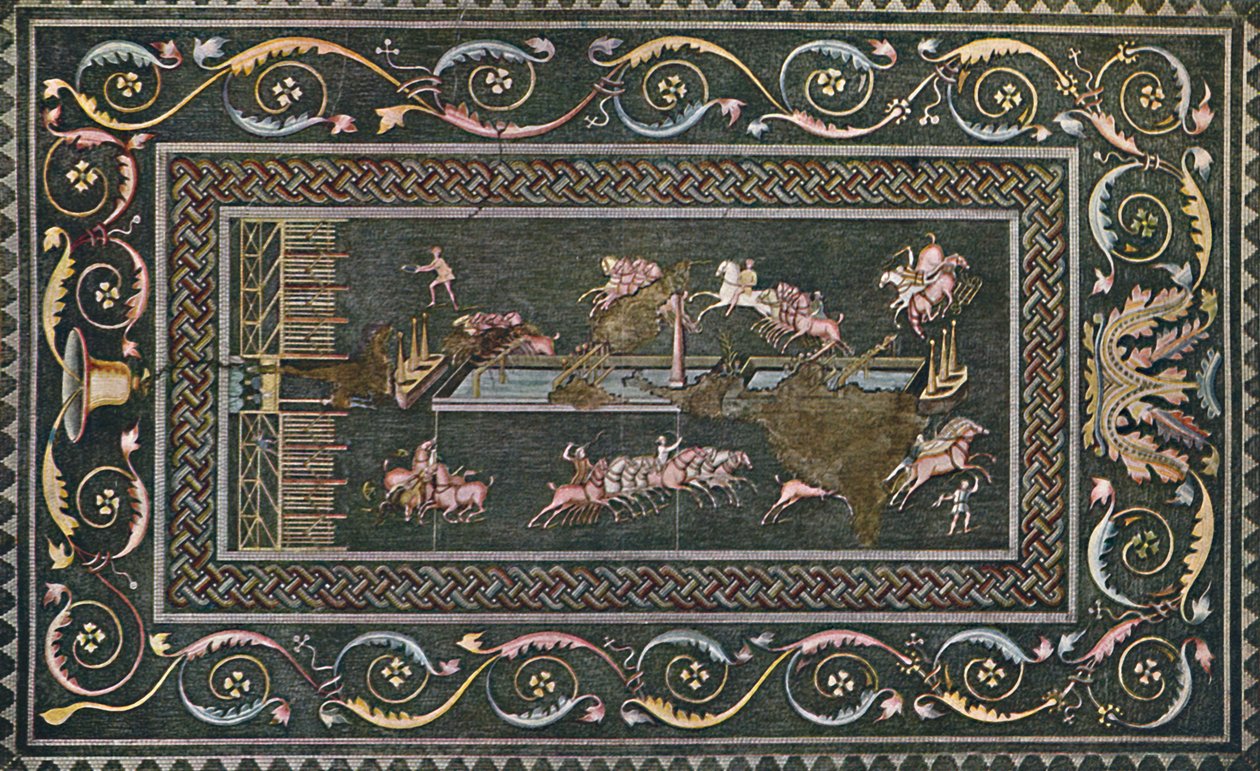 Un Mosaico Romano en Lyon, Representando los Juegos del Circo de F. Artaud