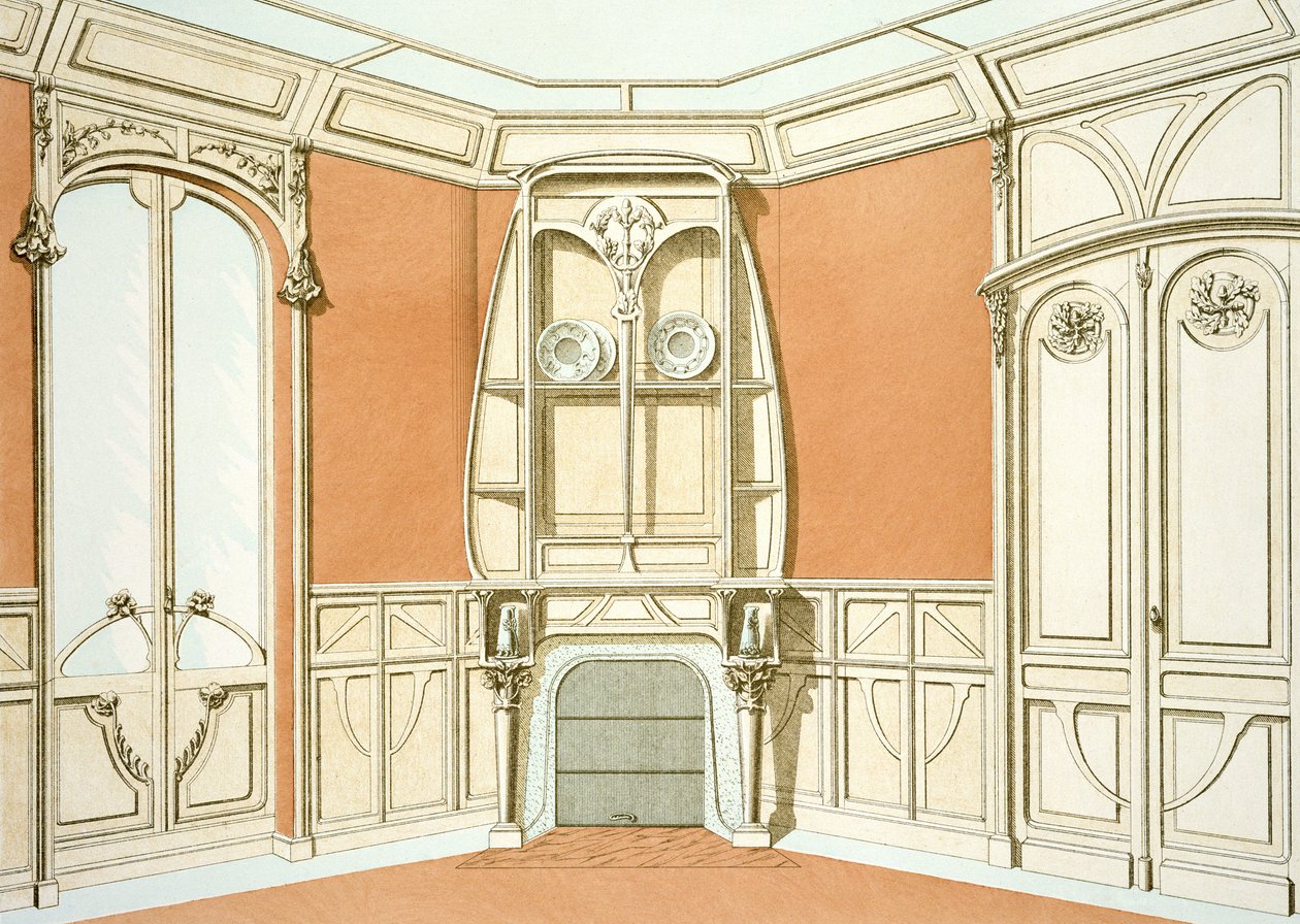 Diseño de interiores para un comedor, ilustración de Menuiserie d