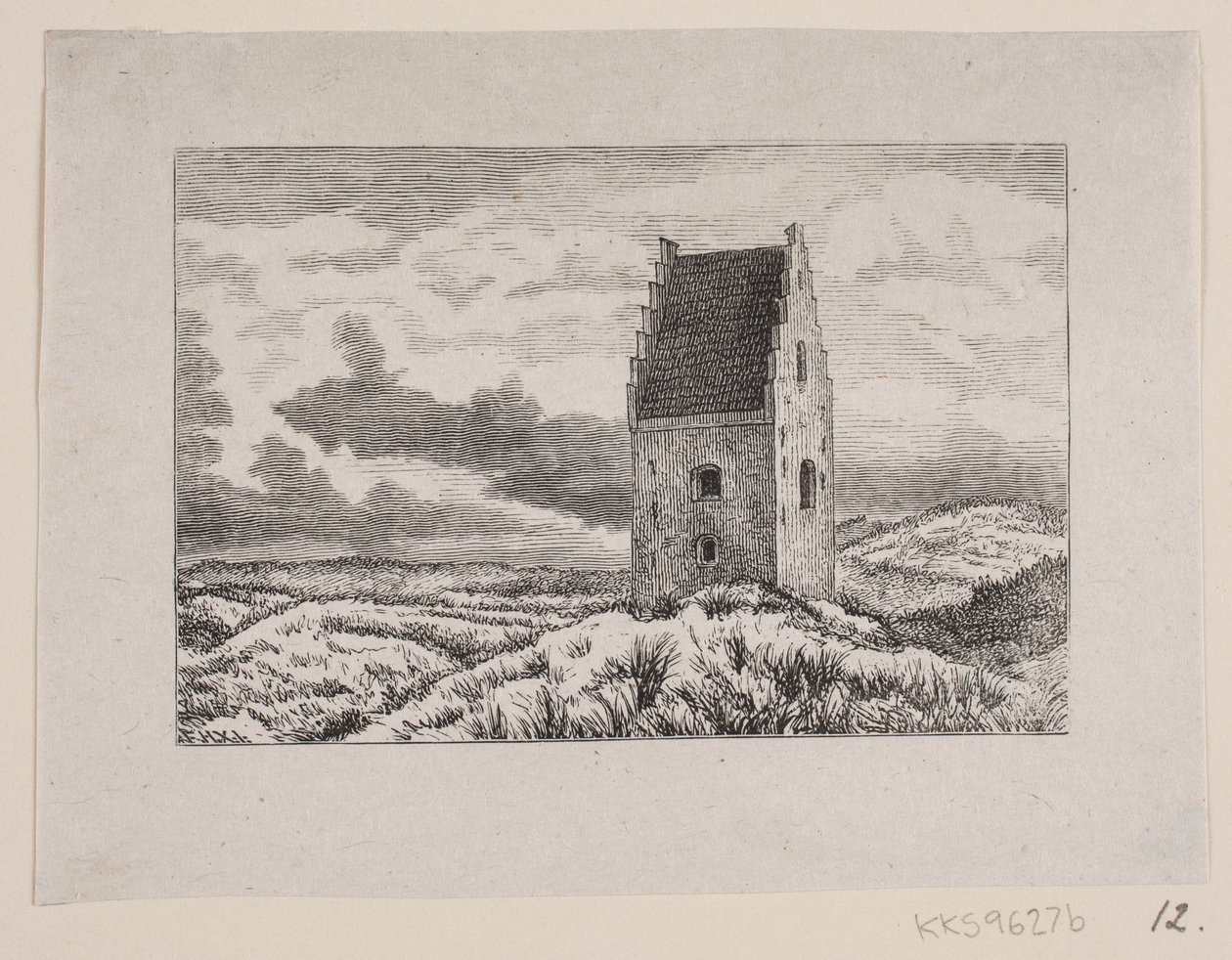 La iglesia enterrada en arena en Skagen de F. Hendriksen