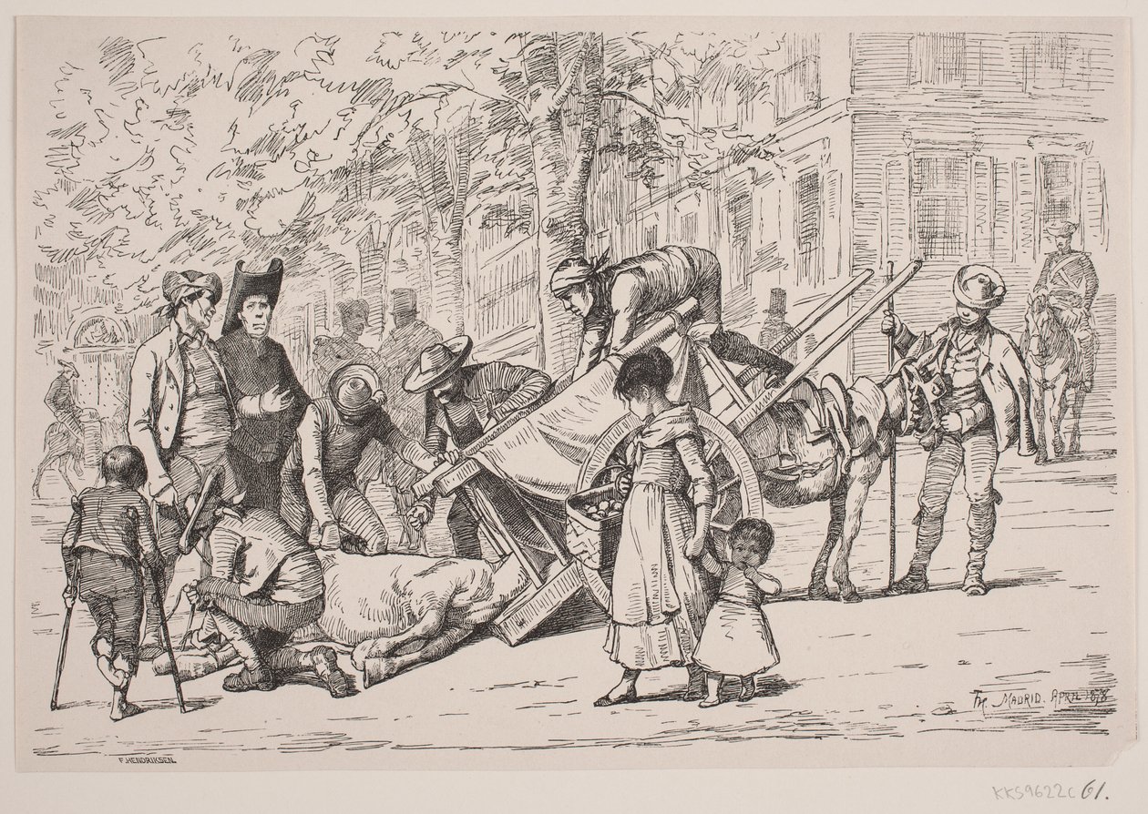 Escena de calle en Madrid de F. Hendriksen