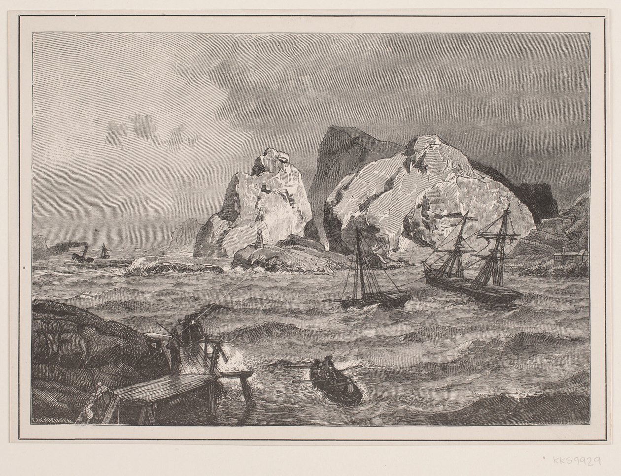 Nødhavn en la costa noruega de F. Hendriksen