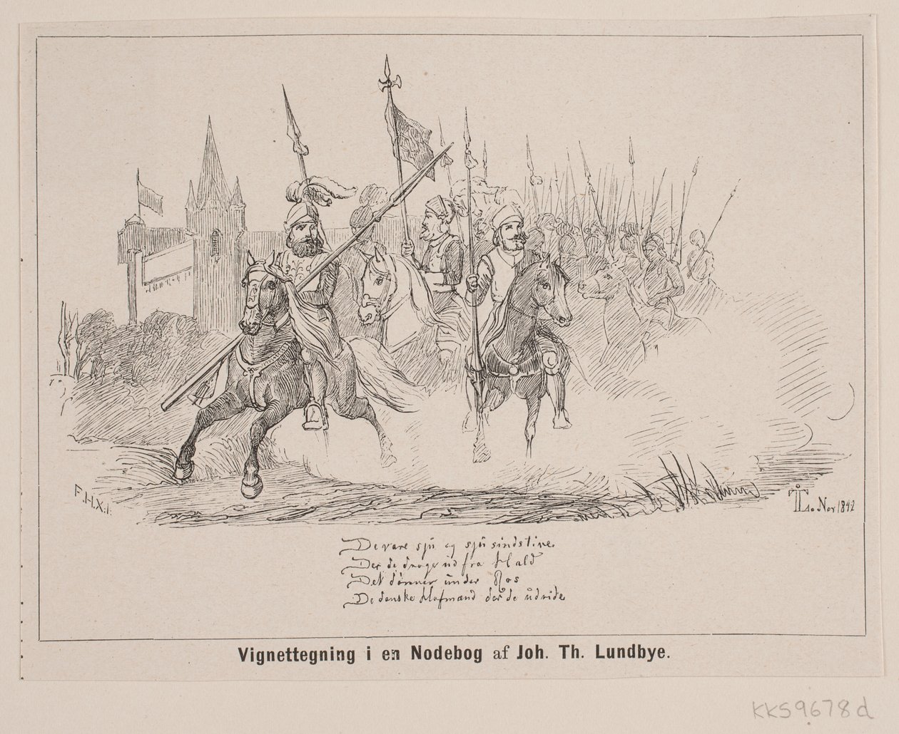 Dibujo de viñeta en un libro de notas de F. Hendriksen