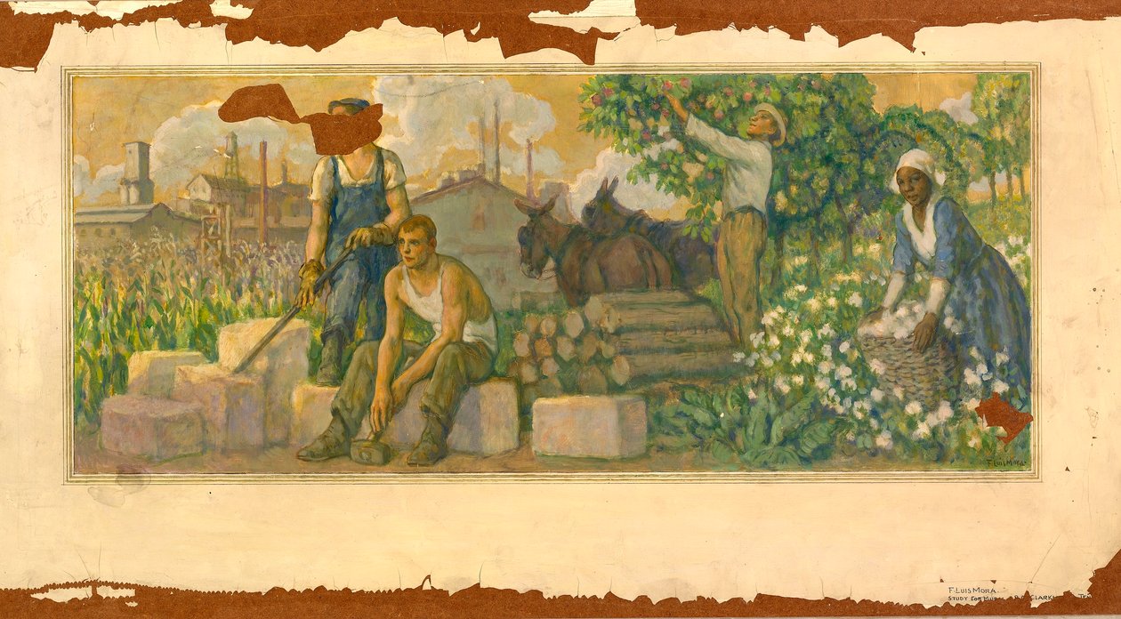 Abundance of Today (estudio mural, Oficina de Correos de Clarksville, Tennessee) de F. Luis Mora