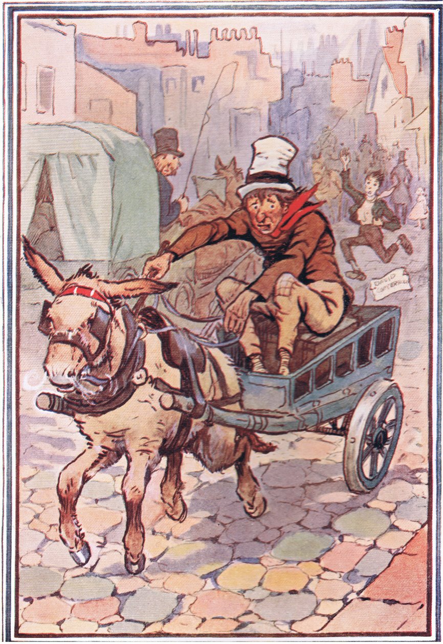 David corrió tras él tan rápido como pudo, ilustración de David Copperfield, 1914 de F. M. B. Blaikie