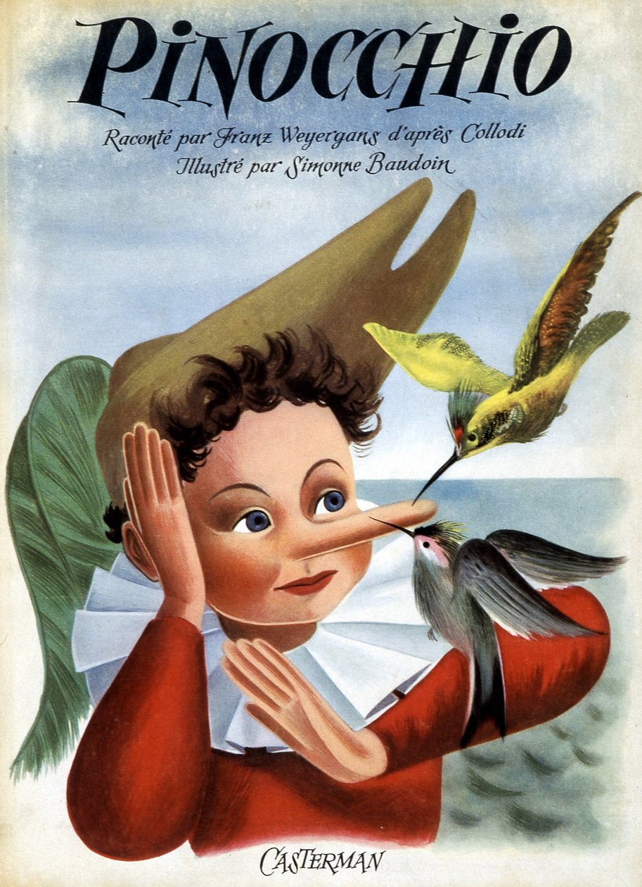 Portada del libro "Pinocho", ilustrado por Simonne Baudoin, ed. CastermanAtención: DERECHOS RESERVADOS de F. Rothier