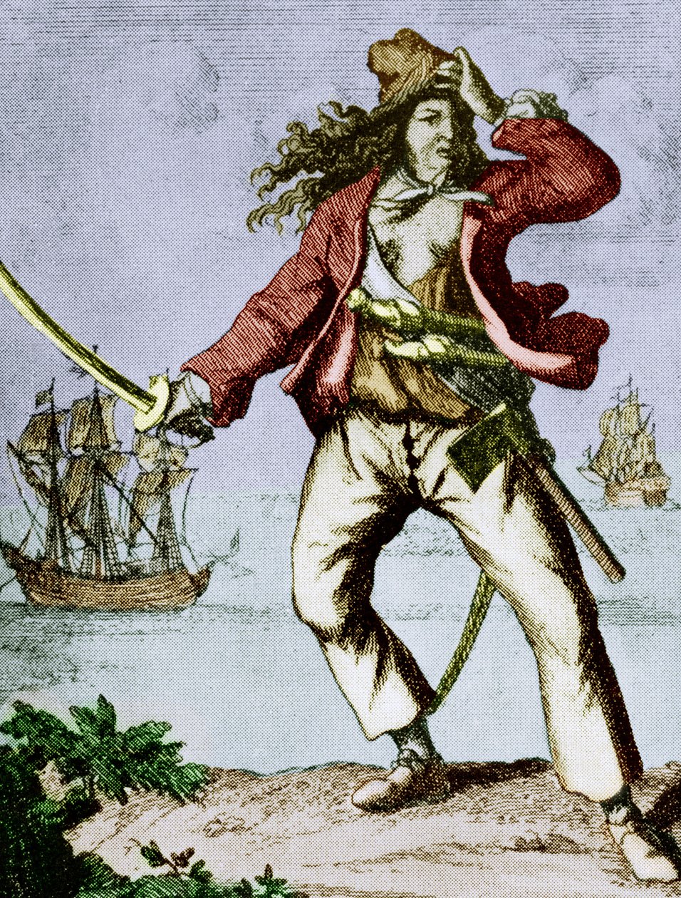 Mary Read (1690-1720) mujer pirata inglesa (grabado) de F. Wentworth