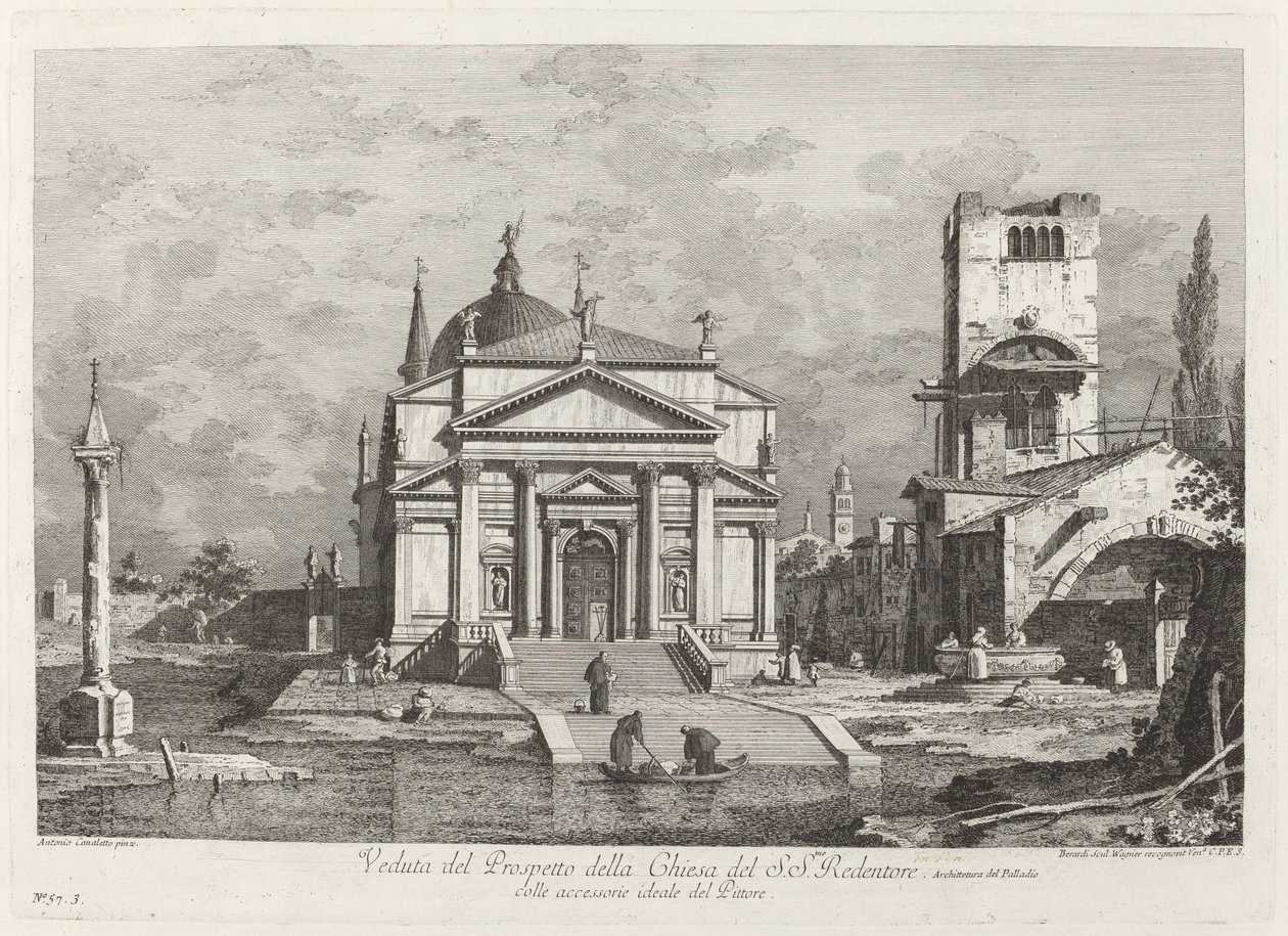 Vista de la fachada de la Iglesia del SS. Redentore de Fabio Berardi after Canaletto