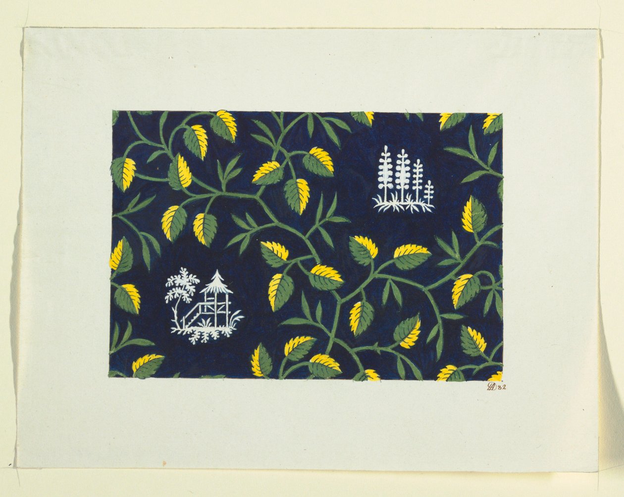Diseño floral para textiles impresos de Fabrique de Fazy aux Bergues