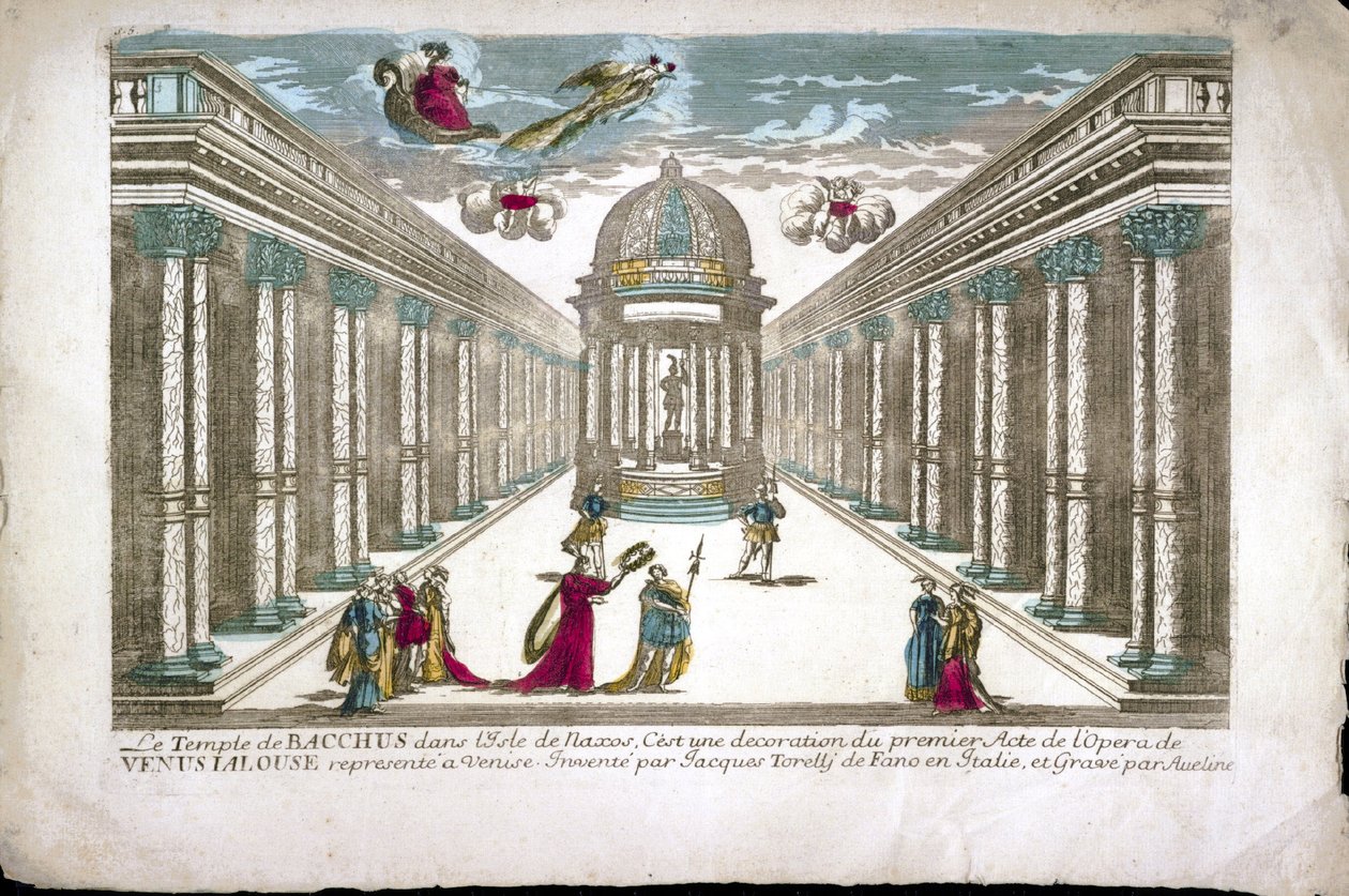 El templo de Baco Ilustración para el acto I de la ópera “La venere gelosa” (Venus celosa) por Francesco Sacrati. Decorado por Jacopo Torelli de Family Aveline