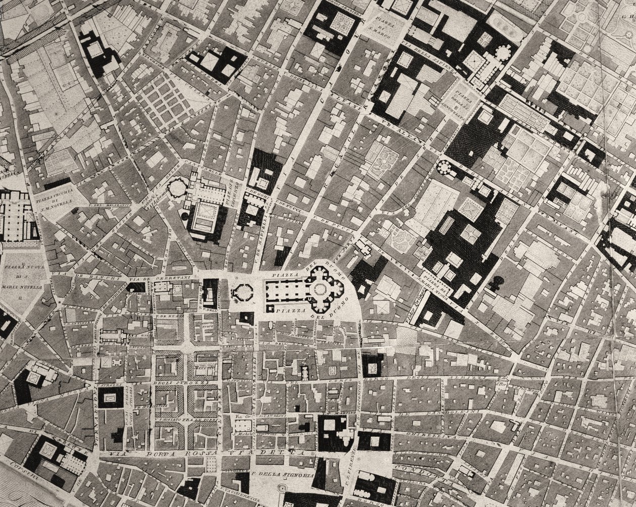 Mapa de Florencia (detalle) de Fantozzi