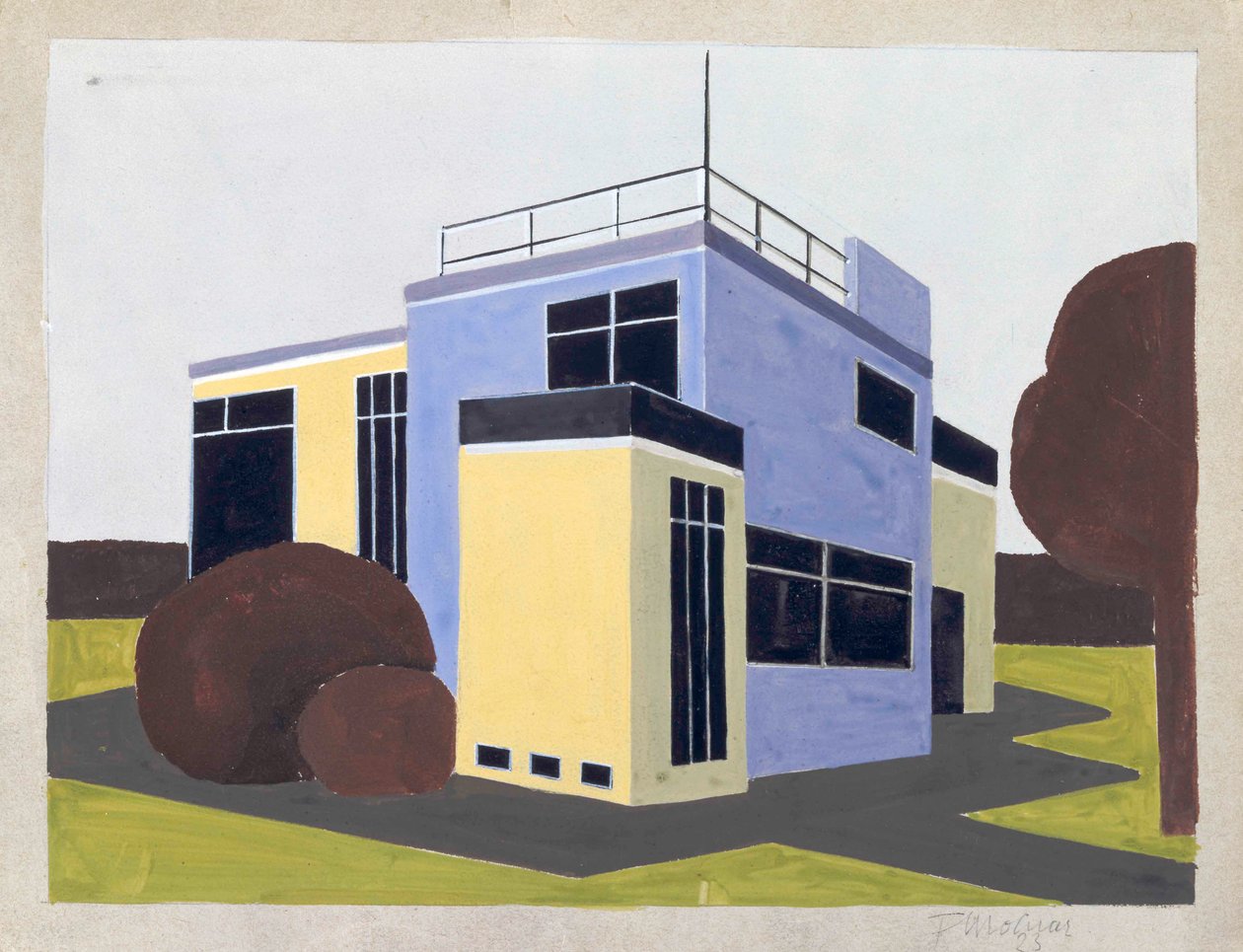 Diseño para una casa independiente, 1923 de Farkas Molnar