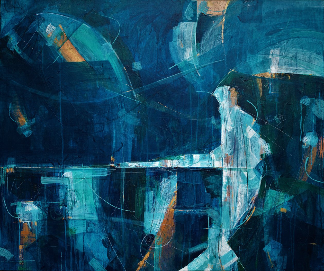 Saborea el aire del mar, 2019 (acrílico sobre lienzo) de Faye Bridgwater