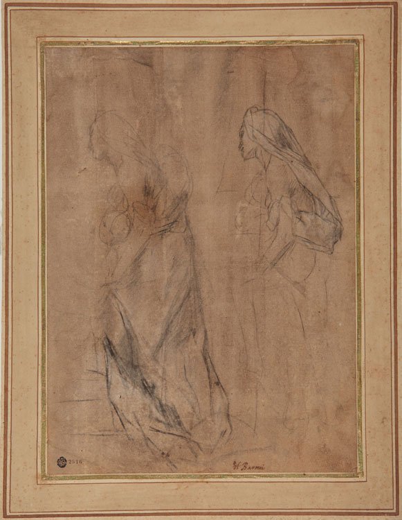 Santa Isabel con el niño Juan el Bautista (estudio para la Madonna della Gatta) de Federico Barocci