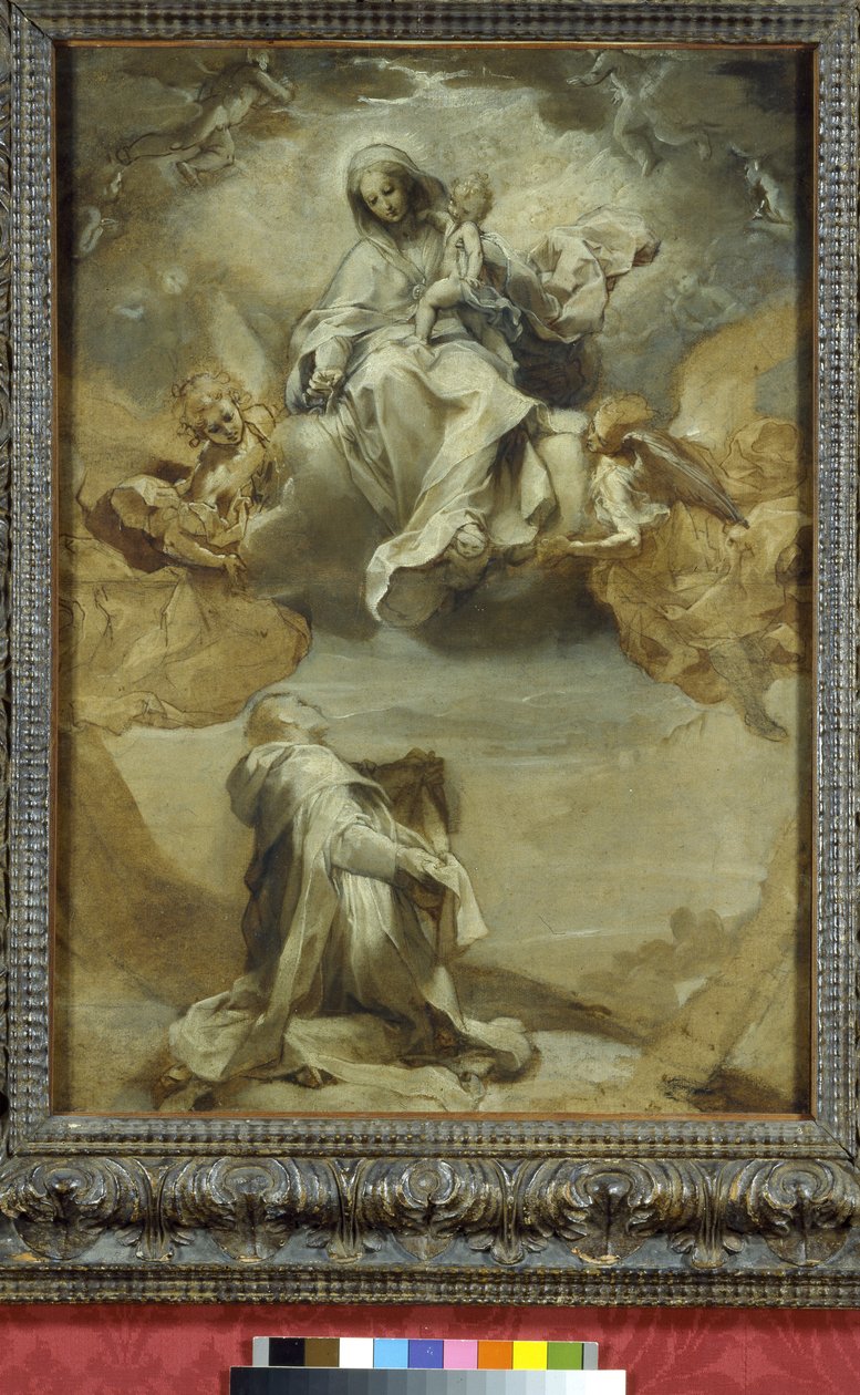 San Domingo recibiendo el Rosario, siglo XVI de Federico Barocci