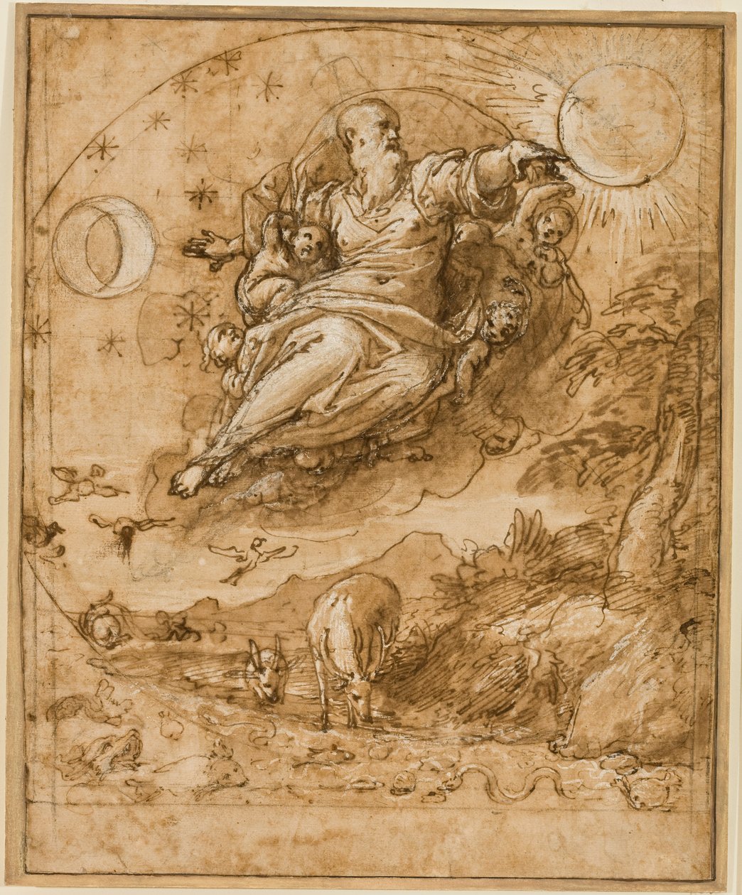 El Señor Creando el Sol y la Luna, 1566-69 de Federico Zuccaro