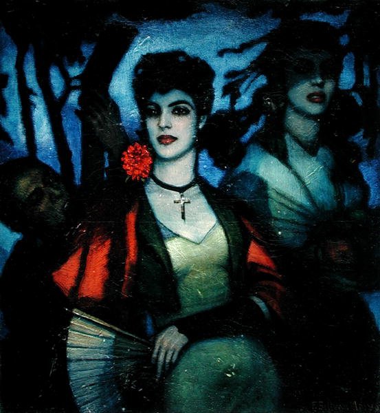 Oeillets Rouges (Claveles rojos) (óleo sobre lienzo) de Federico Armando Beltran Masses