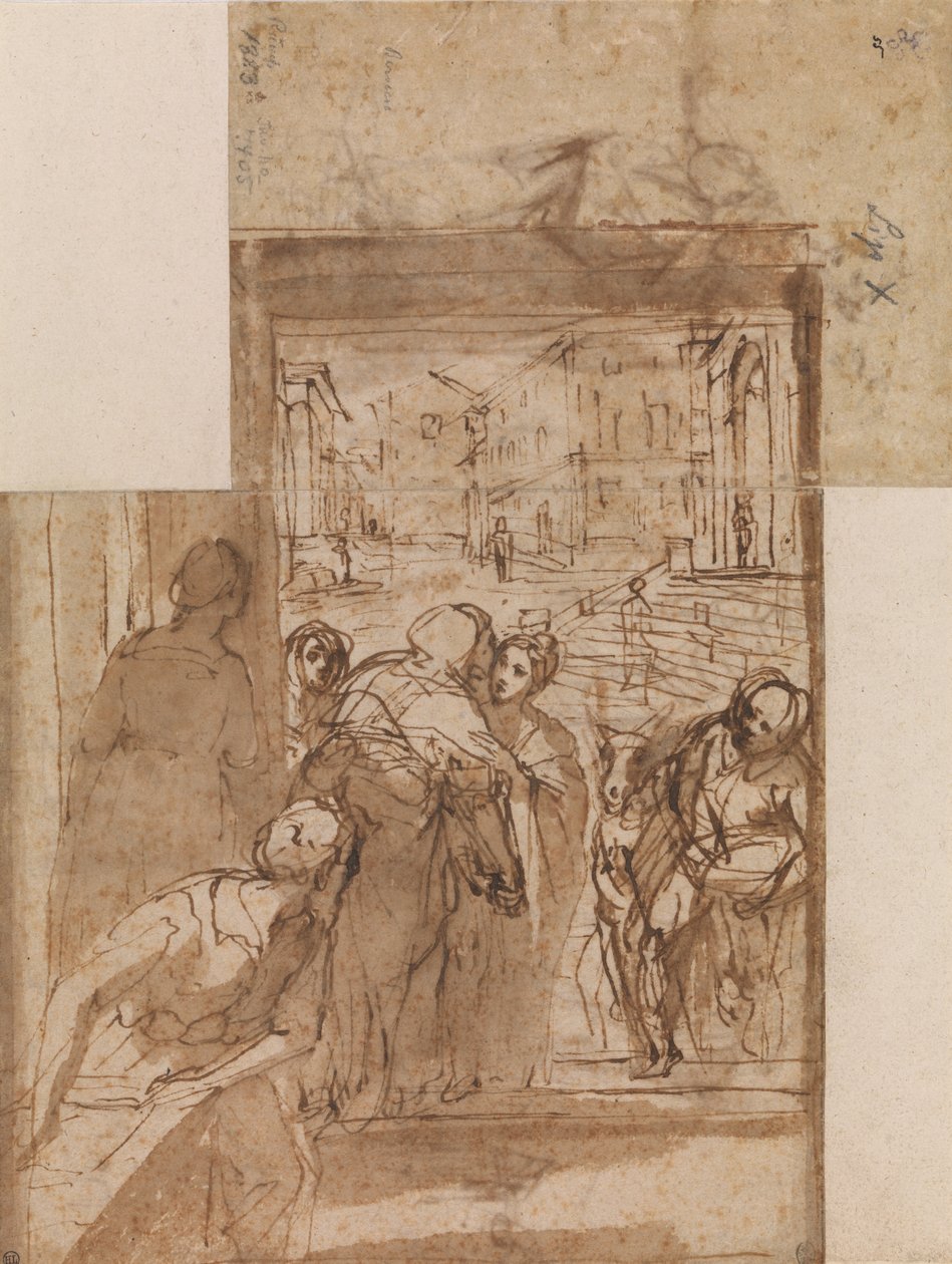 Estudio de composición para la Visitación de Federico Barocci