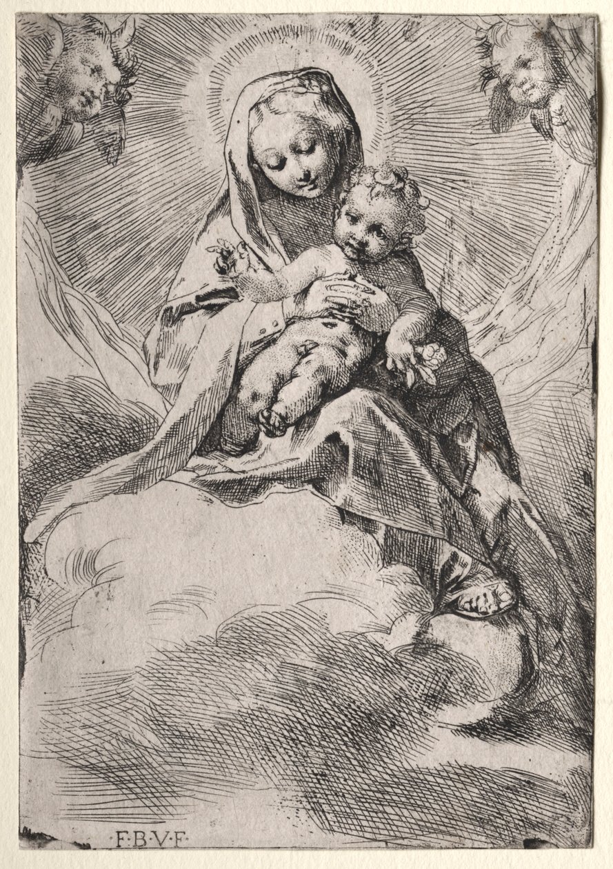 Madonna en las nubes, c. 1581 de Federico Barocci