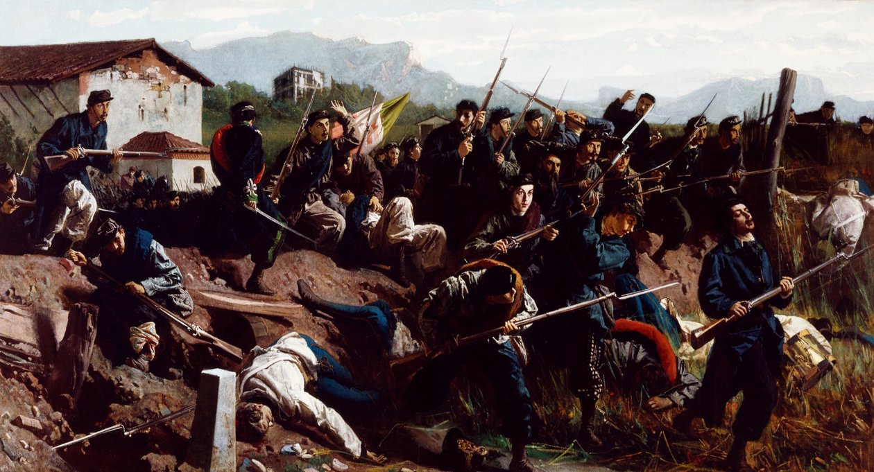 La batalla de Varese, c.1862 (óleo sobre lienzo) de Federico Faruffini