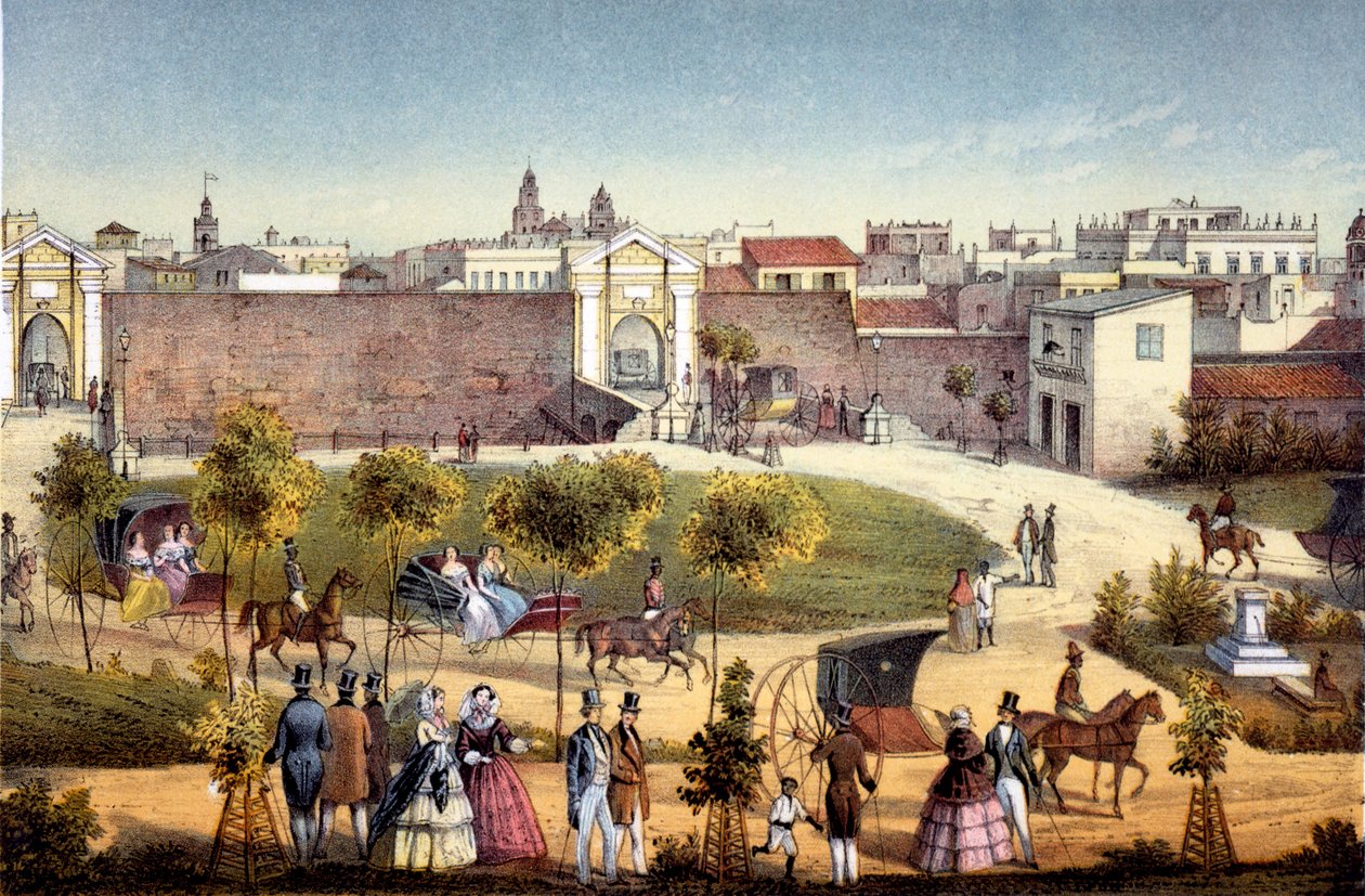 Las Puertas de Monserrate, La Habana, Cuba, 1840 de Federico Mialhe