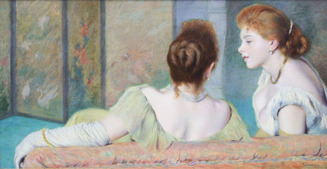francés:  Causerie
Italiano: Sul divano de Federico Zandomeneghi