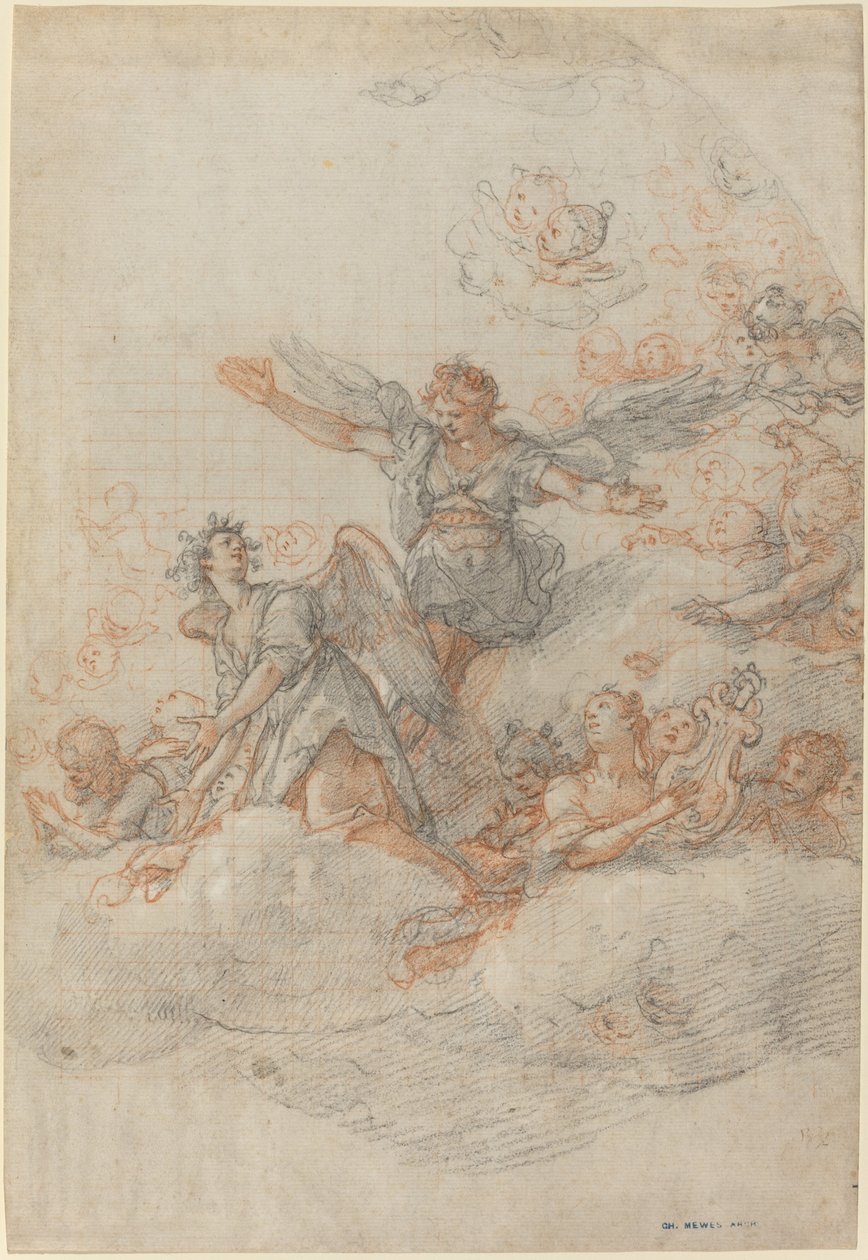 Ángeles y putti en las nubes de Federico Zuccaro