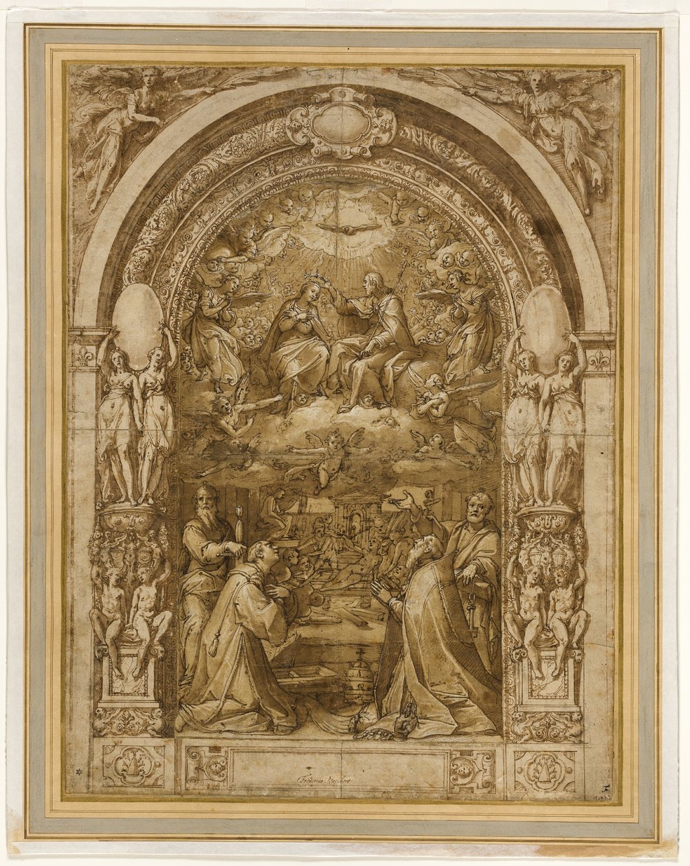 Coronación de la Virgen, con el martirio de San Lorenzo de Federico Zuccaro