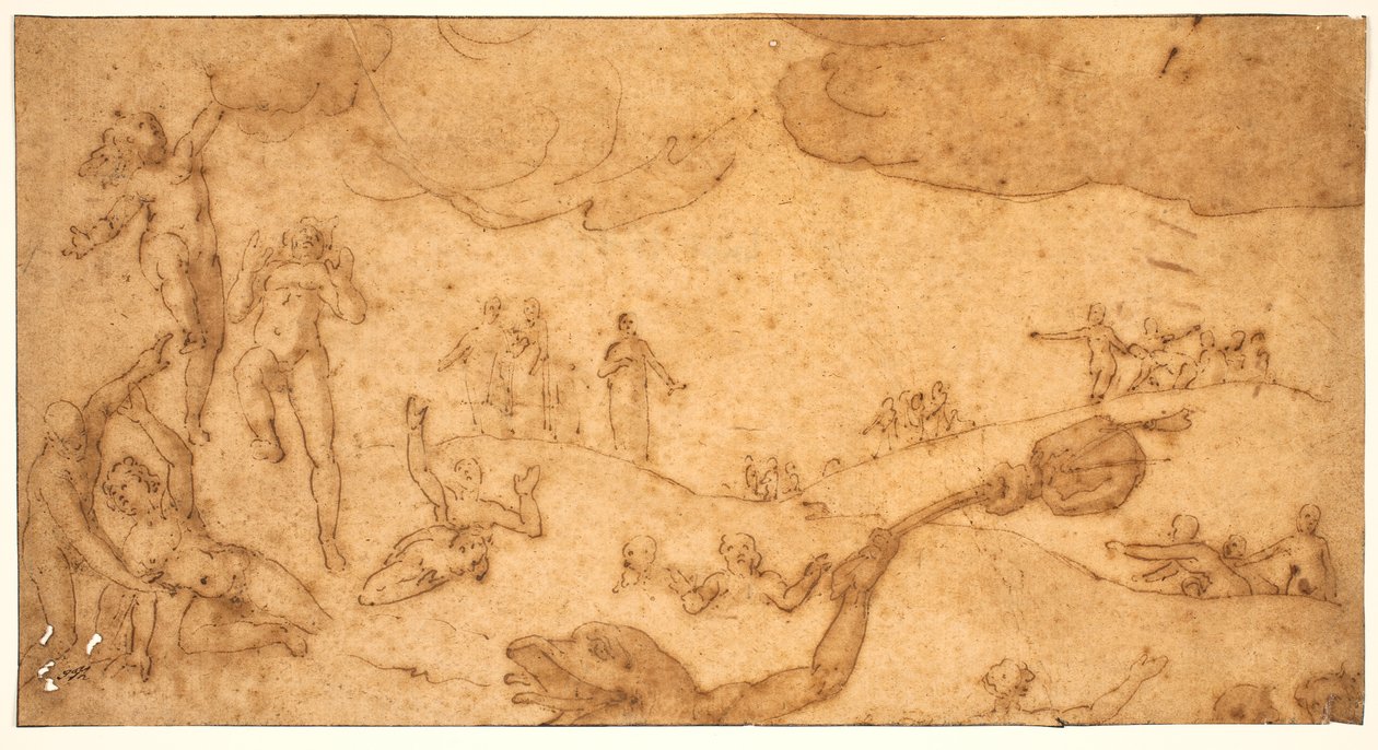 Escena del infierno de los avaros de Federico Zuccaro