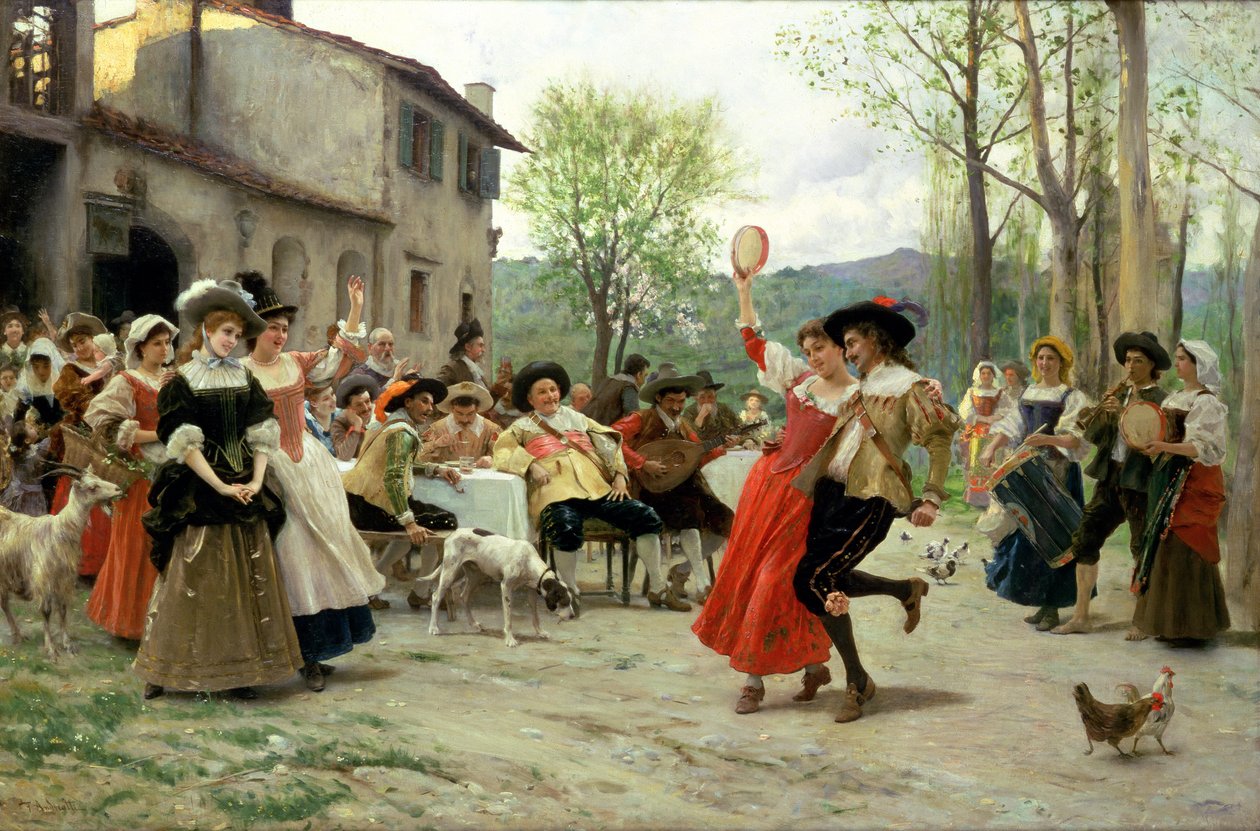 Sedas y satines en el baile de bodas de Federigo Andreotti