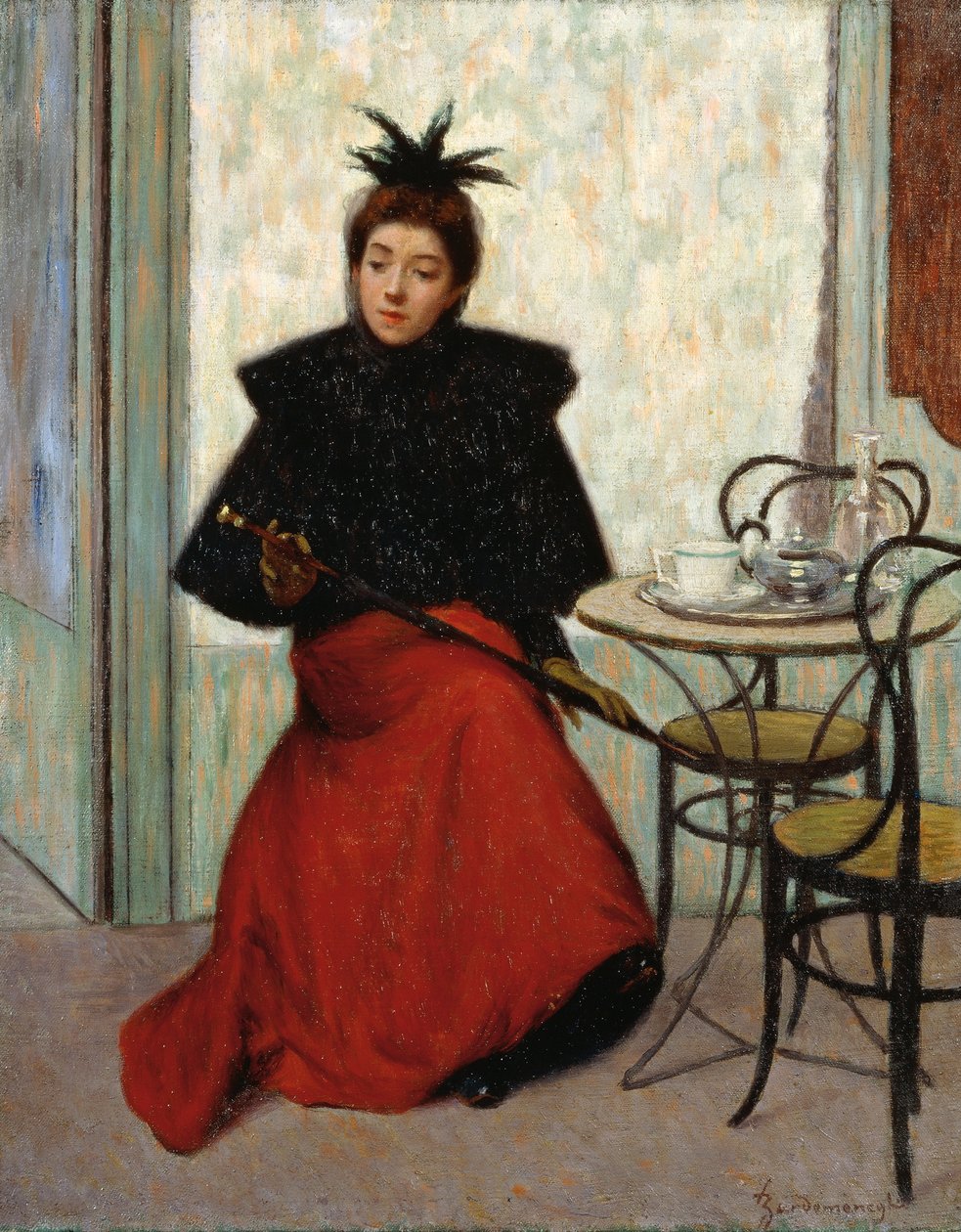 En el café, por Federico Zandomeneghi (1841-1917) de Federigo Zandomeneghi