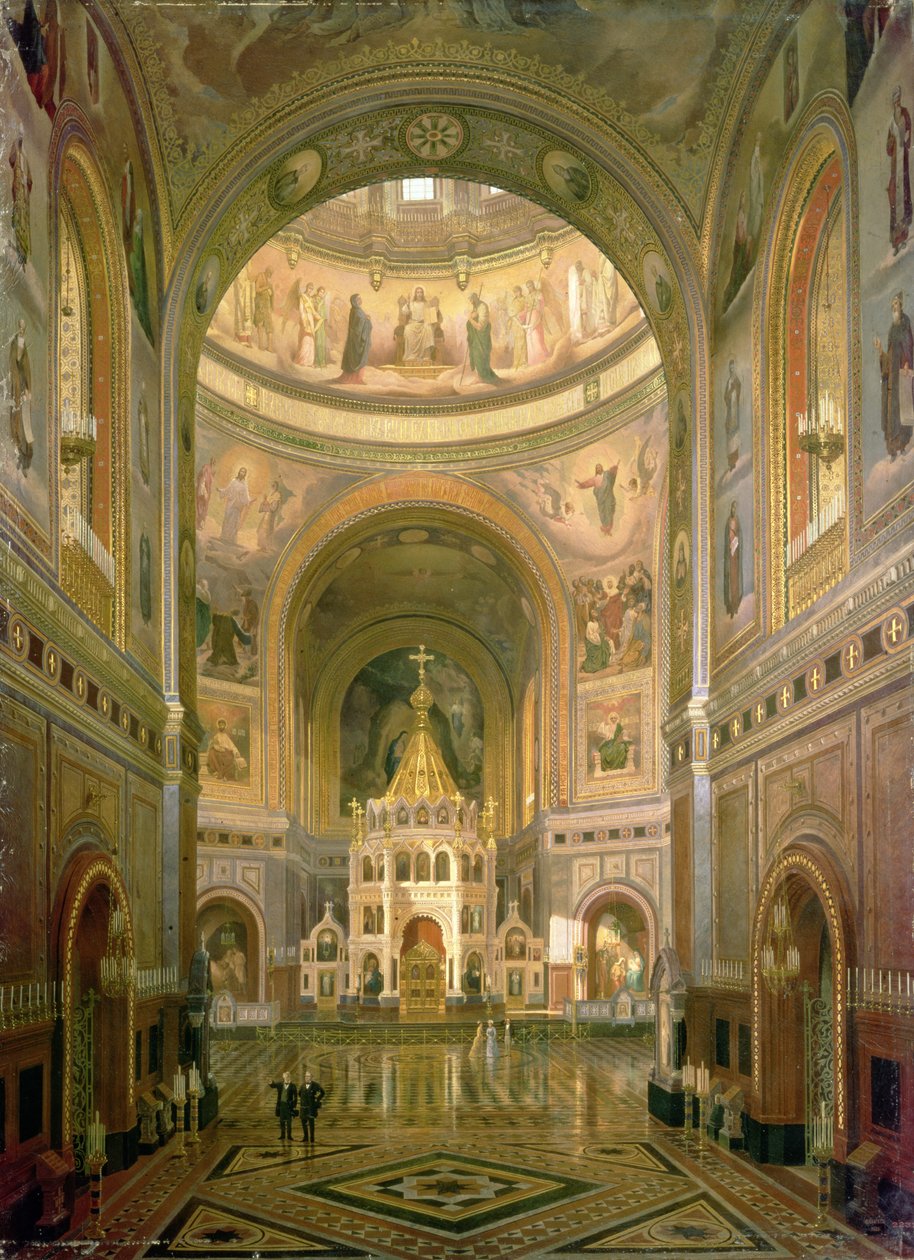 Interior de la Iglesia de Cristo Salvador en Moscú, 1883 de Fedor Andreevich Klages