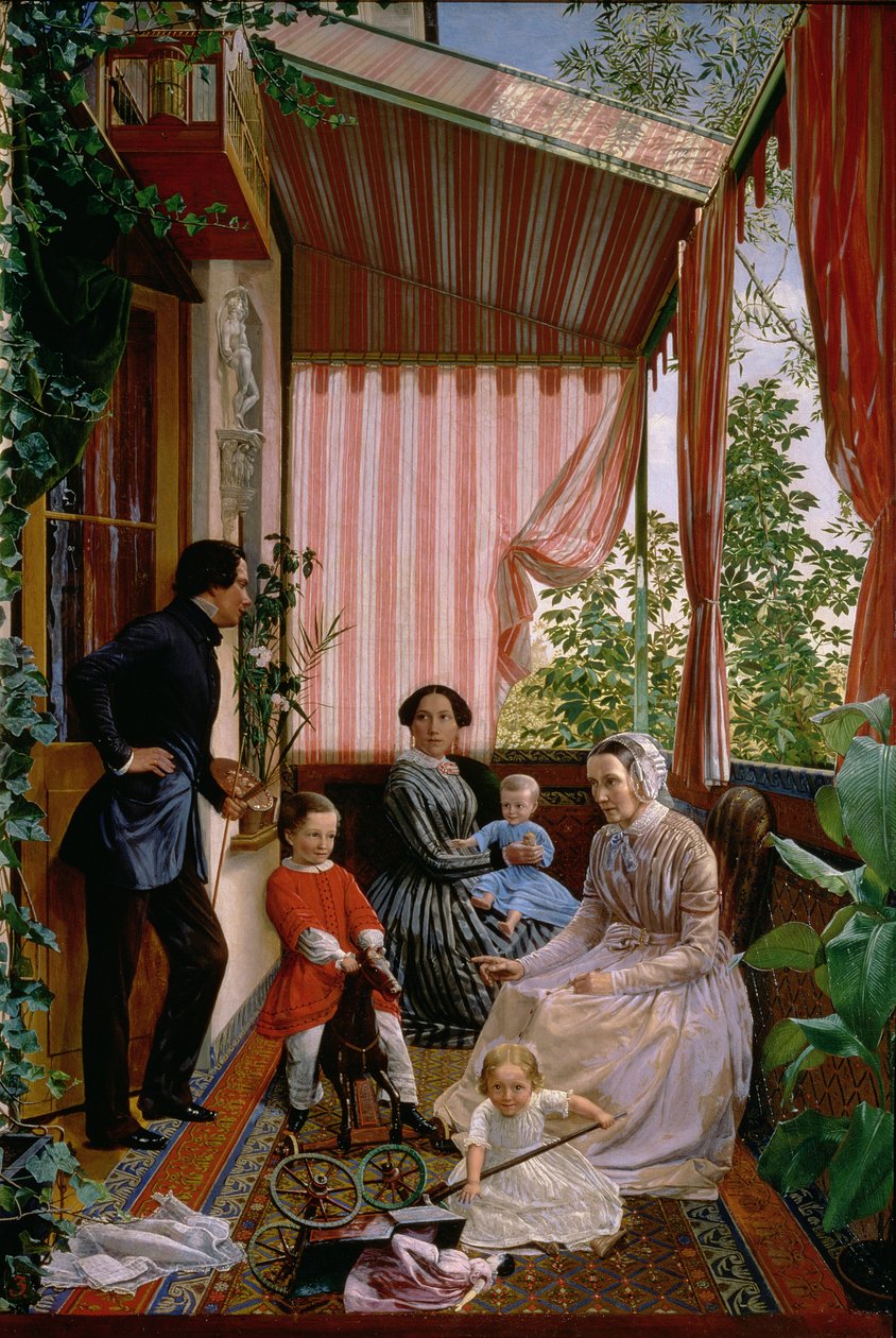 En el balcón, 1857 de Fedor Mikhailovich Slavyansky