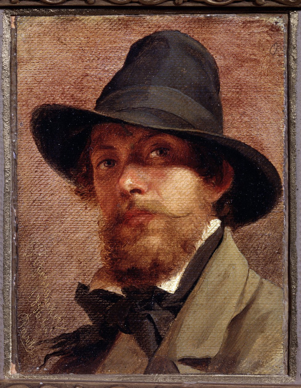 Pintura ""Autorretrato"" de Feodor Andreyevich Bronnikov (1827-1902) 1856 State V. Tropinin-Museum, Moscú de Fedor Andreevich Bronnikov