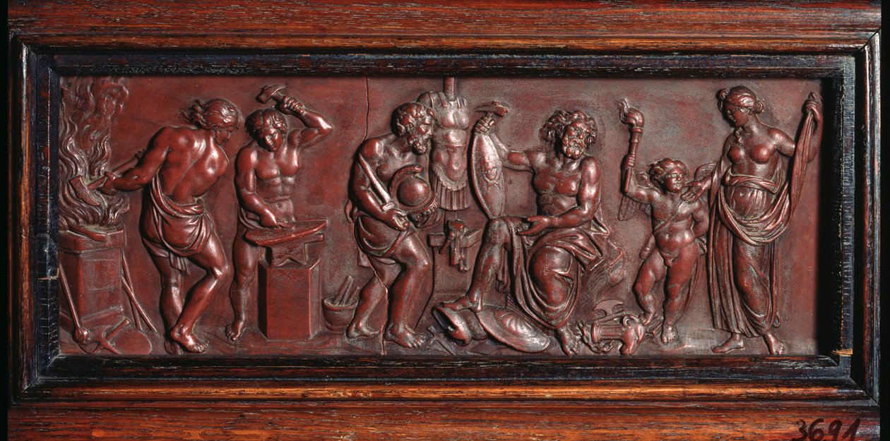 La forge de Vulcan (La Fragua de Vulcano) - Obra de Fyodor Petrovich Tolstoy (1783-1873), bajorrelieve - Arte ruso de Fedor Petrovich Tolstoy