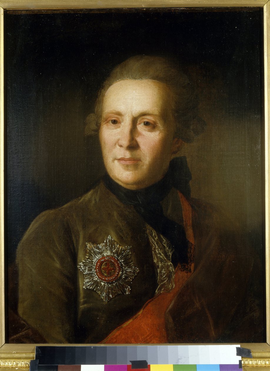 Retrato del poeta Alexander Sumarokov (1717-1777) (Retrato del poeta A. Sumarokov). Pintura de Fyodor (Fedor o Fiodor) Stepanovich Rokotov (1735-1808), óleo sobre lienzo, hacia 1770-1780. Arte ruso del siglo XVIII. Museo Estatal de Arte de la República de  de Fedor Stepanovich Rokotov