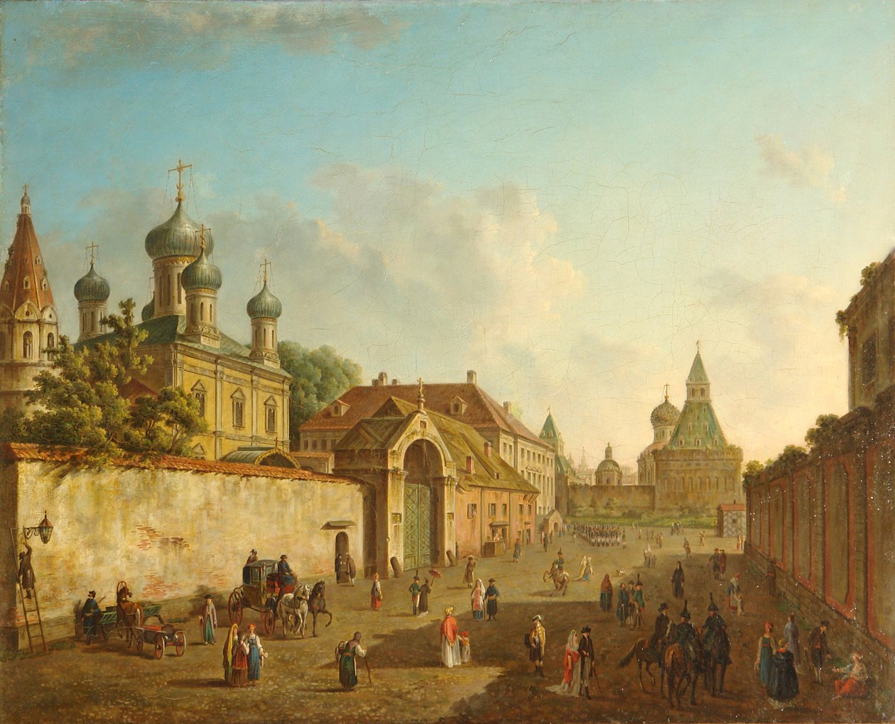 Vista desde la Plaza Lubyanka hacia la Puerta de Vladímir en Moscú de Fedor Yakovlevich Alekseev