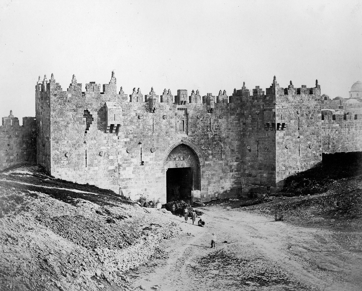 Puerta de Damasco, Jerusalén, 1857 de Felice Beato