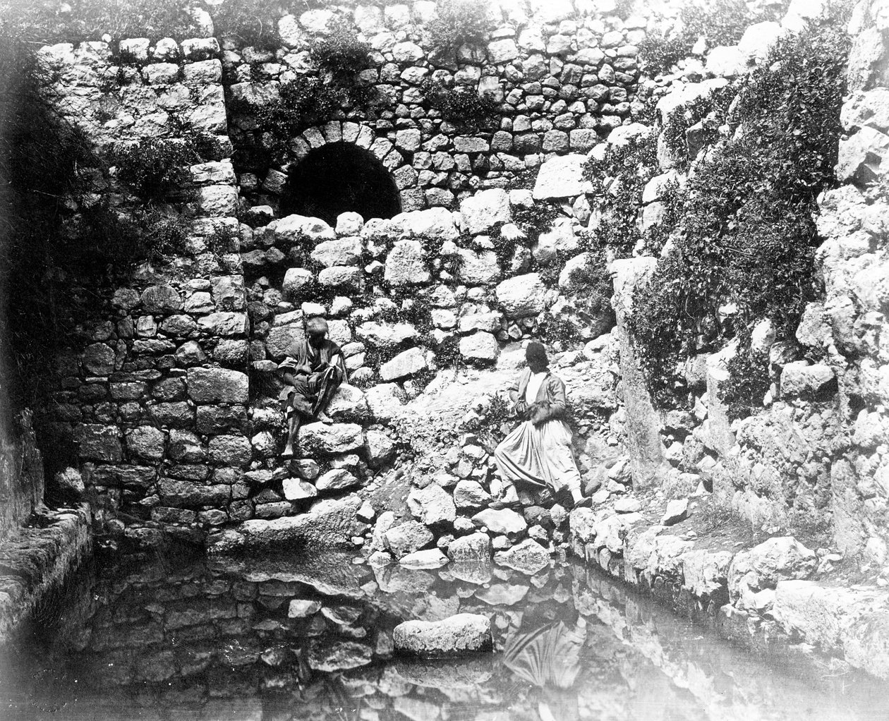 Piscina de Siloé, Jerusalén, 1857 de Felice Beato