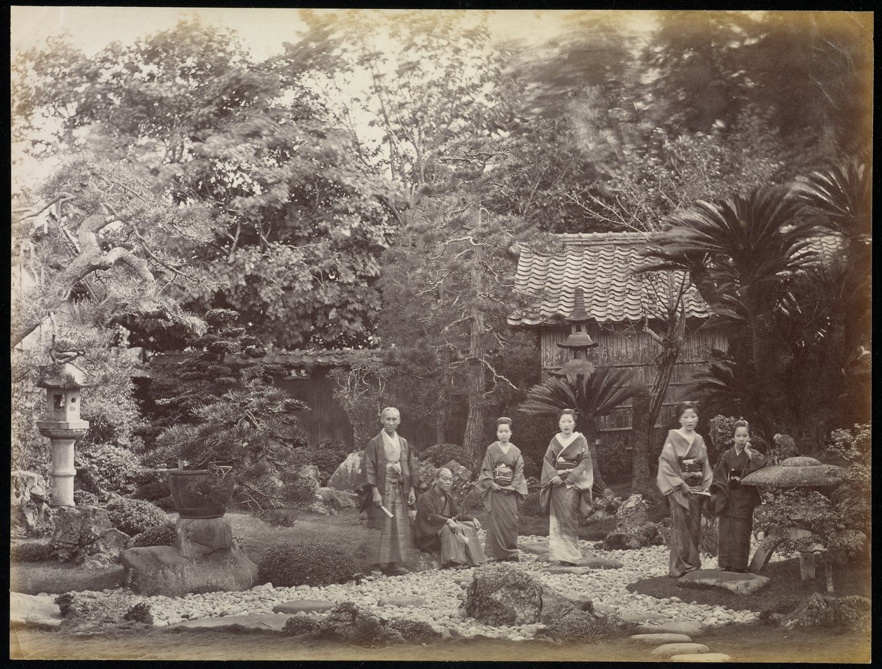 Un jardín japonés en Harra de Felice Beato