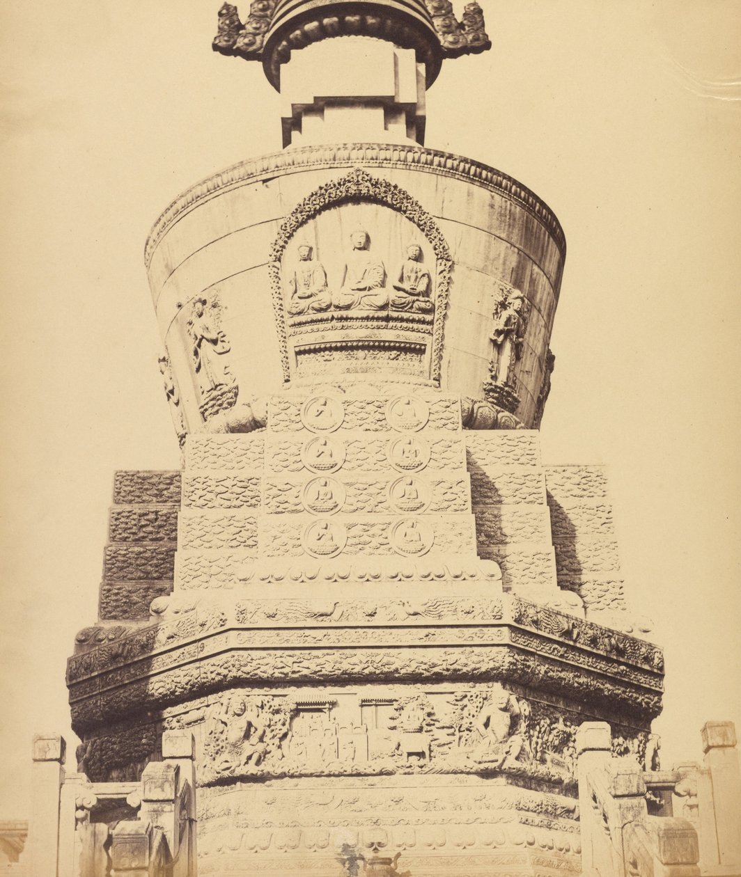 Vista Arquitectónica del Templo Lama cerca de Pekín, Octubre 1860 de Felice Beato