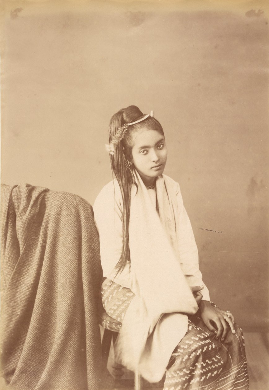 Sentador de seda tipo birmano de Felice Beato
