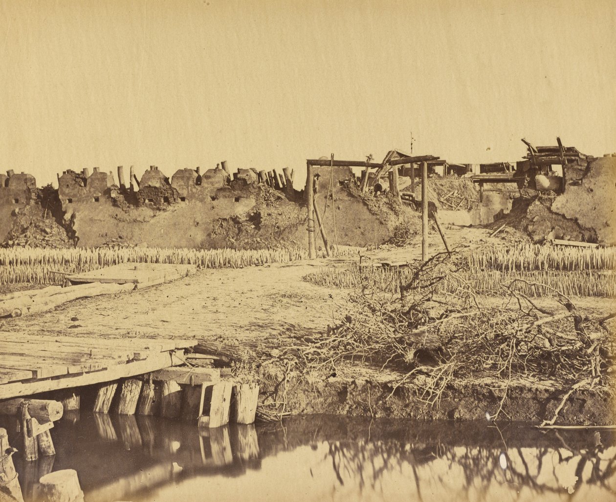 Exterior del Fuerte Norte mostrando la entrada inglesa 21 de agosto de 1860 de Felice Beato