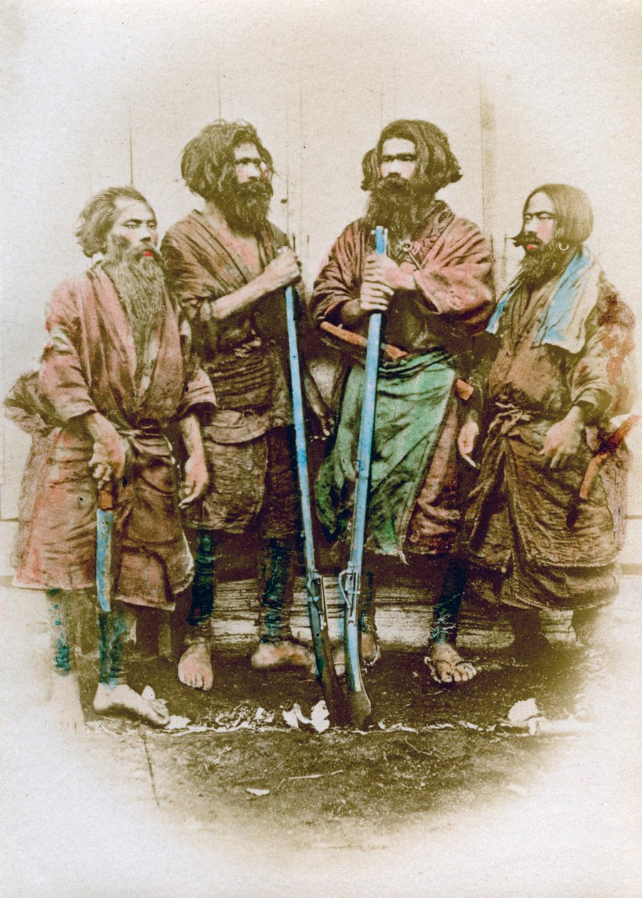 Grupo de personas Ainu, Japón de Felice Beato