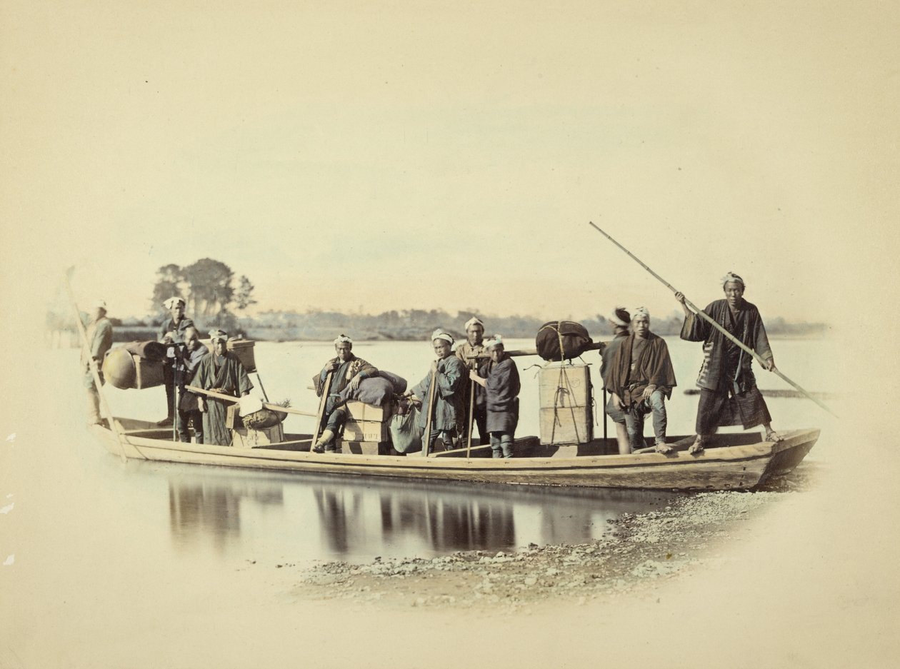 Grupo en barco de Felice Beato